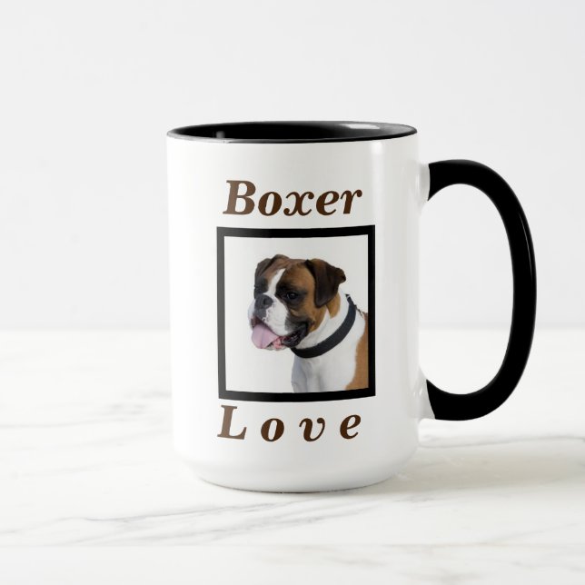 Taza "Regalo lindo del perro del amor del boxeador" (Derecha)