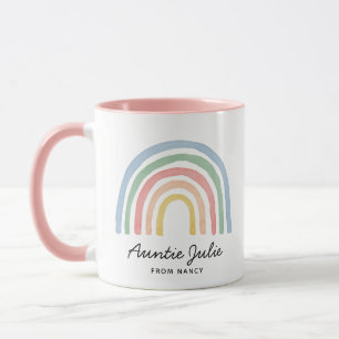 Taza Regalo moderno de color de agua con una familia de