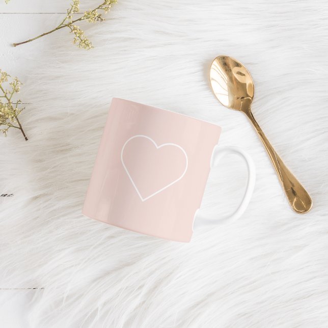 Taza Regalo moderno Pastel Rosa y Corazón Minimalista A (Subido por el creador)
