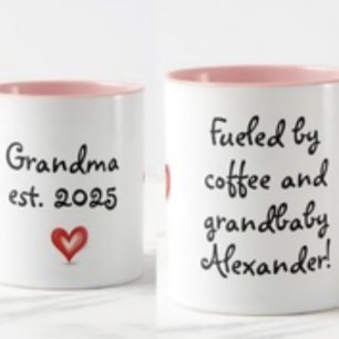 Taza Regalo para abuela, personalizado con nombre y año