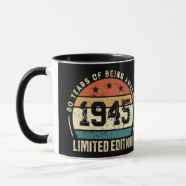 Taza Regalo para cumpleaños 80 Retro Vintage 1945