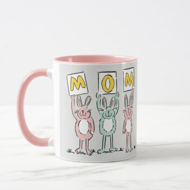 Taza Regalo para el diseño de conejos divertidos de mam (Izquierda)