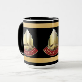 Taza Regalo para organista de fachada de órgano de tubo