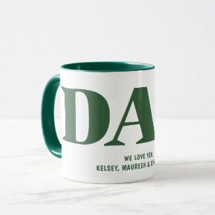 Taza Regalo para papá con niños nombra café verde