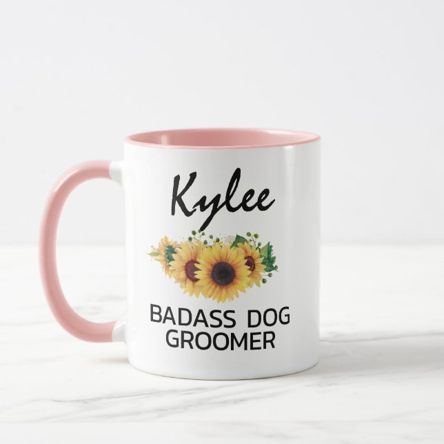 Taza Regalo Para Perro Groomer Perro Groomer Floral Mug (Izquierda)