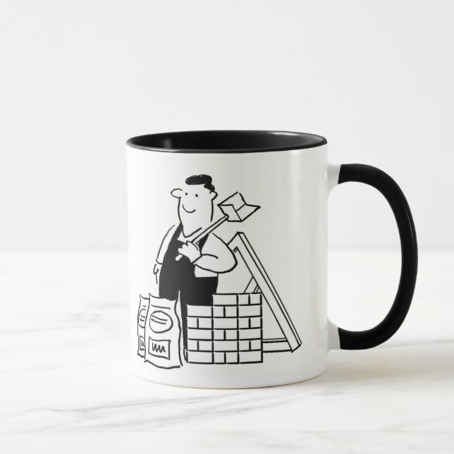 Taza Regalo para un Constructor. Ilustracion personaliz (Derecha)