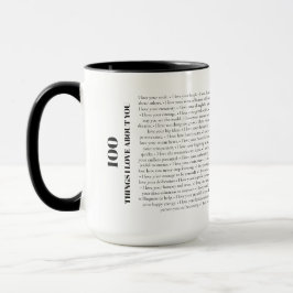 Taza Regalo personalizable 100 cosas que amo de ti