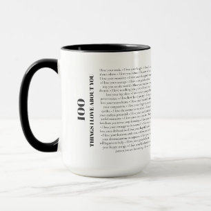 Taza Regalo personalizable 100 cosas que amo de ti