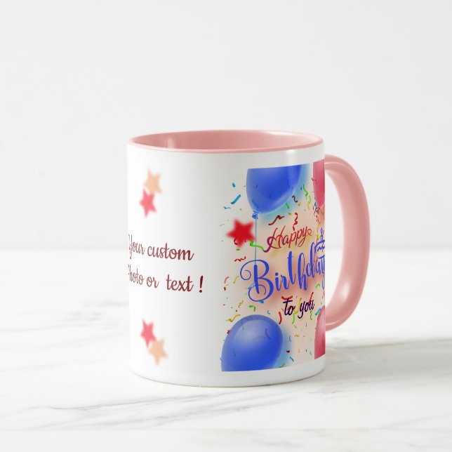 Taza Regalo personalizado de cumpleaños feliz (Anverso derecho)