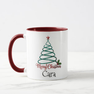 Taza Regalo personalizado de Feliz Navidad con nombre p