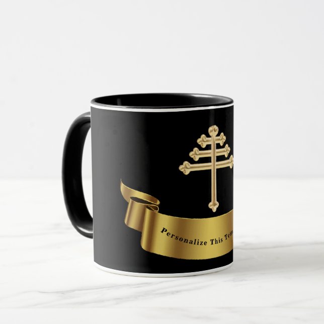 Taza Regalo personalizado de la cruz de la iglesia maro (Anverso izquierdo)