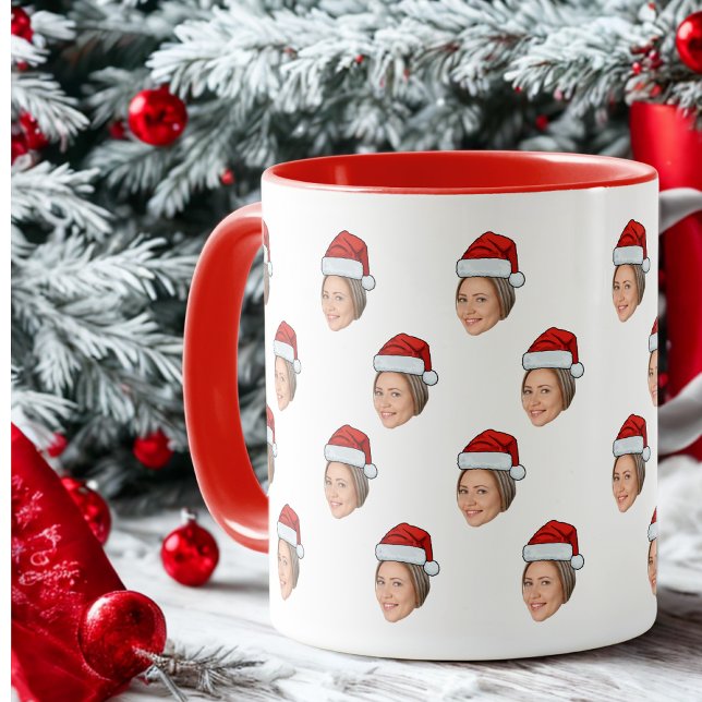 Taza Regalo personalizado de Navidades de foto de cara  (Subido por el creador)
