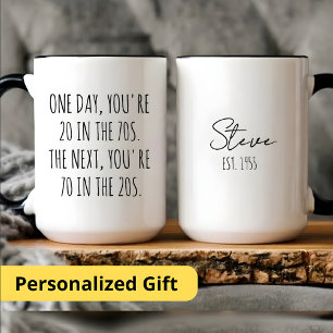 Taza Regalo personalizado feliz cumpleaños 70 para homb