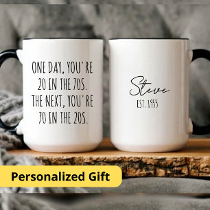 Taza Regalo personalizado feliz cumpleaños 70 para homb