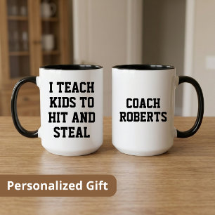 Taza Regalo personalizado para entrenador de béisbol, a