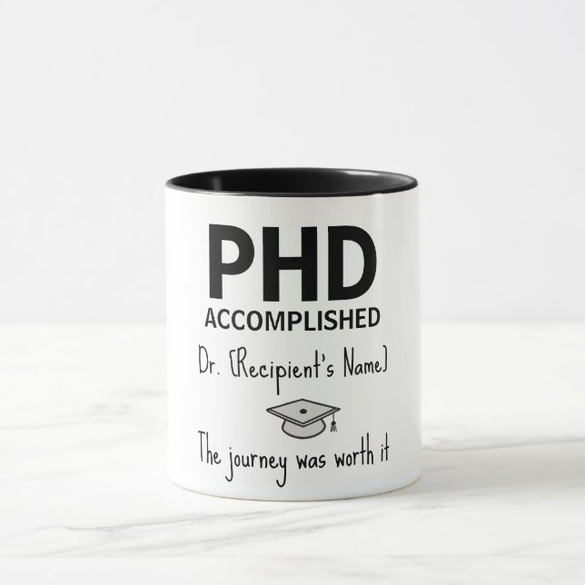 Taza Regalo personalizado para graduados de doctorado (Centro)