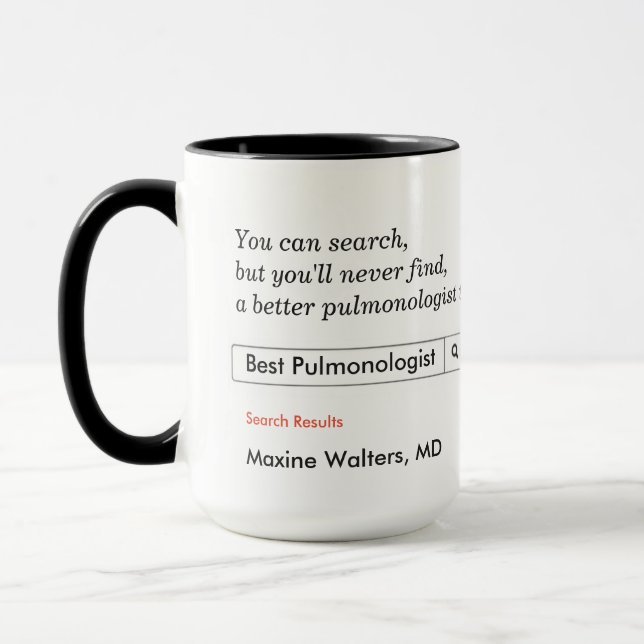 Taza Regalo personalizado para pulmonólogo Mug (Izquierda)