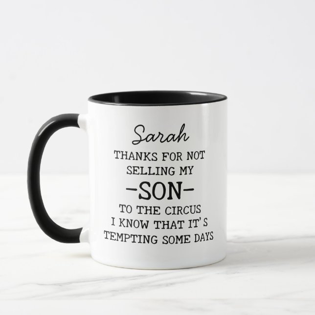 Taza Regalo personalizado, regalo de la suegra a la nue (Izquierda)