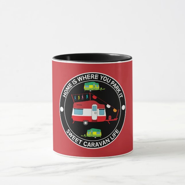 Taza Regalos de arte de caravanas - Amo mi café de cara (Centro)