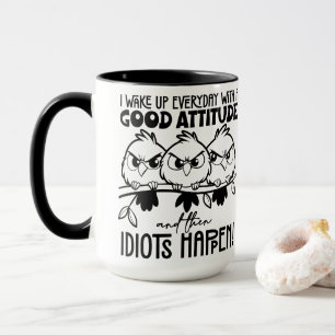 Taza Regalos de citas divertidas de pájaros para idiota