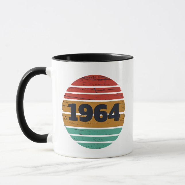 Taza Regalos de cumpleaños 60 vintage personalizados (Izquierda)