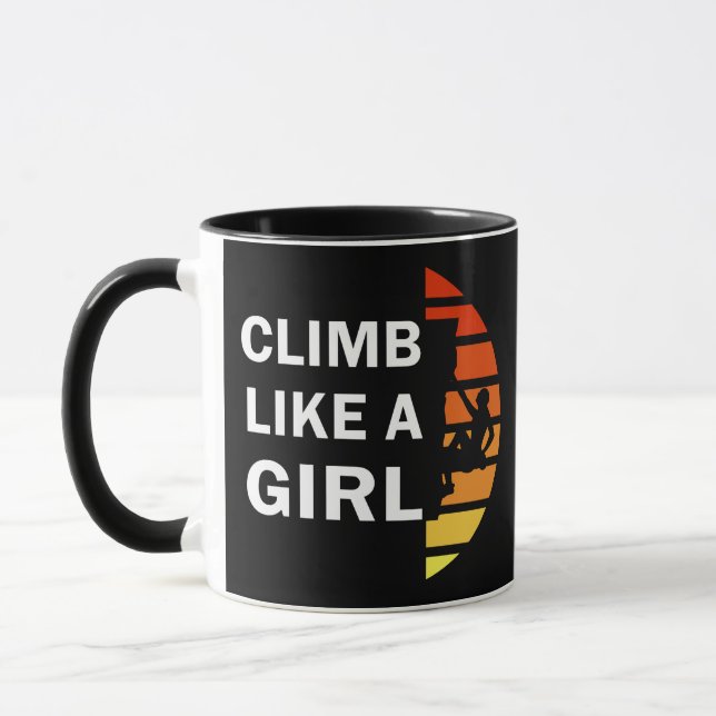 Taza Regalos de escalada en roca como una niña (Izquierda)