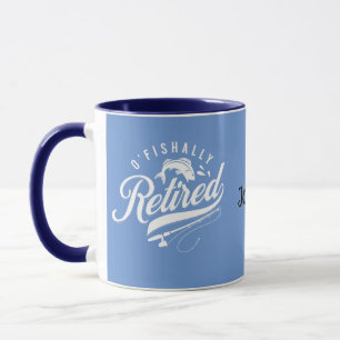 Taza Regalos de jubilación. Pescador/mujer. Nombre modi