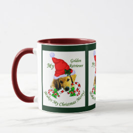 Taza Regalos de Navidades de Golden Retriever
