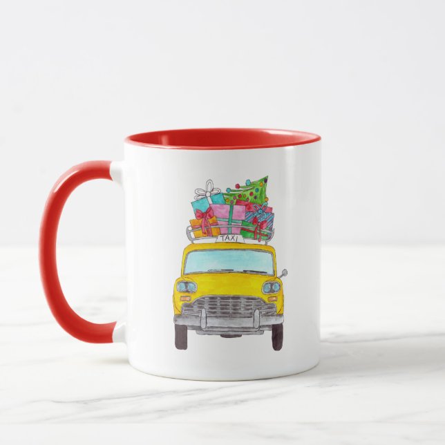 Taza Regalos de Navidades de taxi amarillo de Nueva Yor (Izquierda)