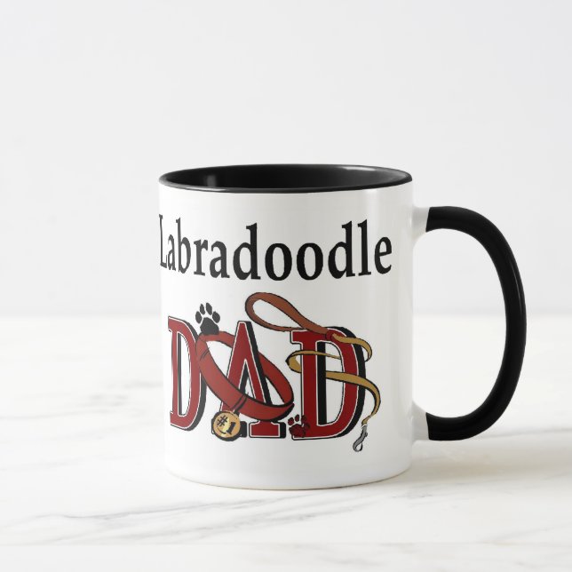 Taza Regalos de papá de Labradoodle (Derecha)