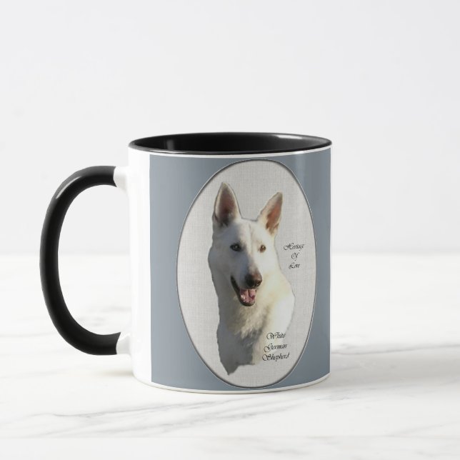 Taza Regalos de pastores alemanes blancos (Izquierda)