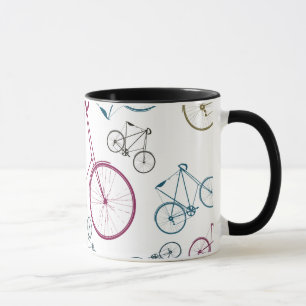 Taza Regalos de patrones de bicicletas de época para ci