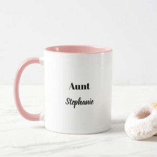 Taza Regalos de tía Nombre personalizado Color blanco 