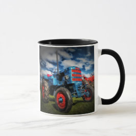 Taza Regalos de tractores de antigüedades rojas de Guay