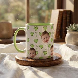 Taza Regalos del Día del Padre para Papá Corazón Verde