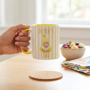 Taza Regalos del Día del Padre para Papá Rayas Amarilla