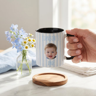 Taza Regalos del Día del Padre para Papá Rayas Azules
