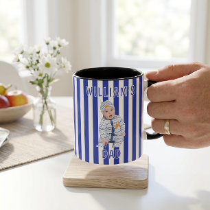 Taza Regalos del Día del Padre para Papá Rayas Azules