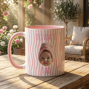 Taza Regalos del Día del Padre para Papá Rayas Rosas
