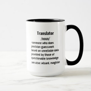 Taza regalos divertidos de definición de traductor para