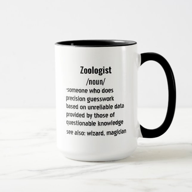 Taza regalos divertidos de definición zoóloga para homb (Derecha)