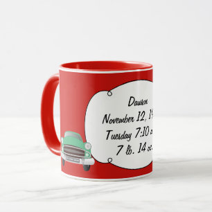 Taza Regalos Dulce Verde Coche Retro para Niño