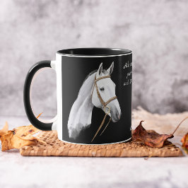 Taza Regalos ecuestres inspiradores de caballos blancos