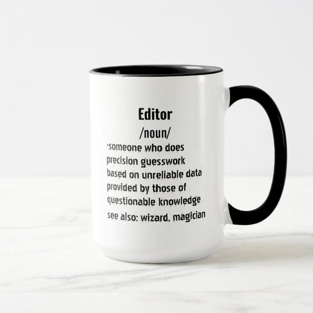 Taza regalos graciosos de definición de editor para hom (Derecha)
