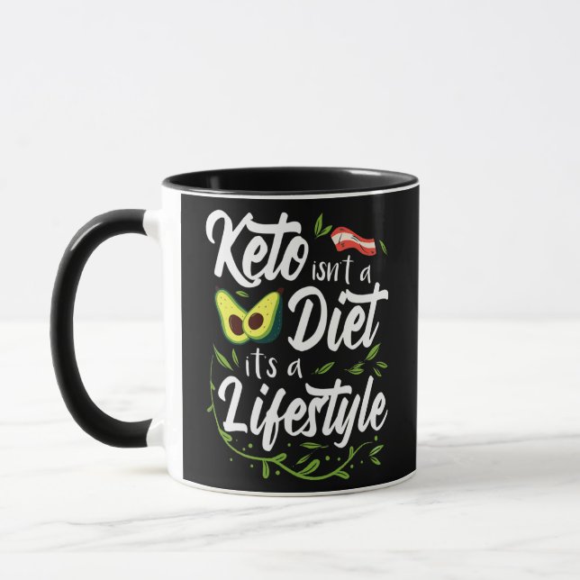 Taza Regalos Keto para Hombres Nutrición Ketones Mujere (Izquierda)