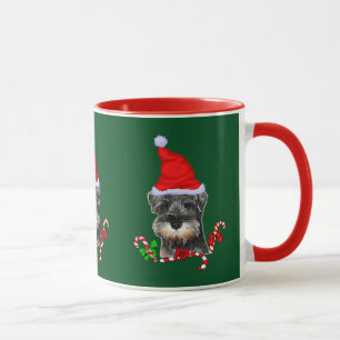 Taza Regalos lindos del navidad del Schnauzer miniatura