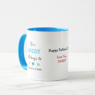 Taza Regalos personalizados corazones lindos nombres de