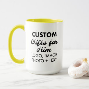 Taza Regalos personalizados para él amarillo Combo Mug 