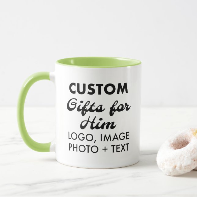 Taza Regalos personalizados para Him Lime Green Combo M (Con donut)