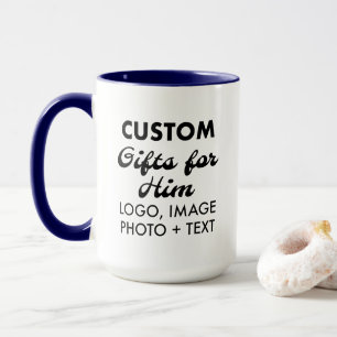 Taza Regalos personalizados para su Navy Blue Combo Mug